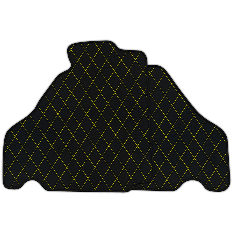 Customizable Leather Floor Mats with Single Diamond Pattern for Ferrari F430 (2004-2009)
