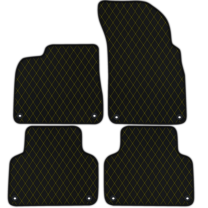 Tapis de voiture en cuir personnalisables avec motif de diamant simple pour Audi RS Q8 (2019-2024)