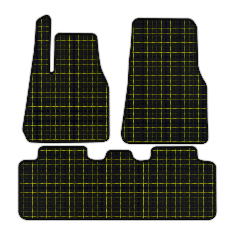 Customizable Leather Floor Mats with Square Pattern for Tesla Model Y (2020-2023)