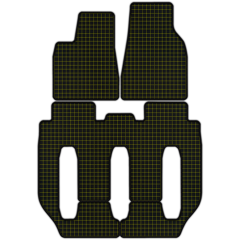 Anpassbare Lederfußmatten mit quadratischem Muster für Tesla Model X – 7 Sitze (2016–2017)