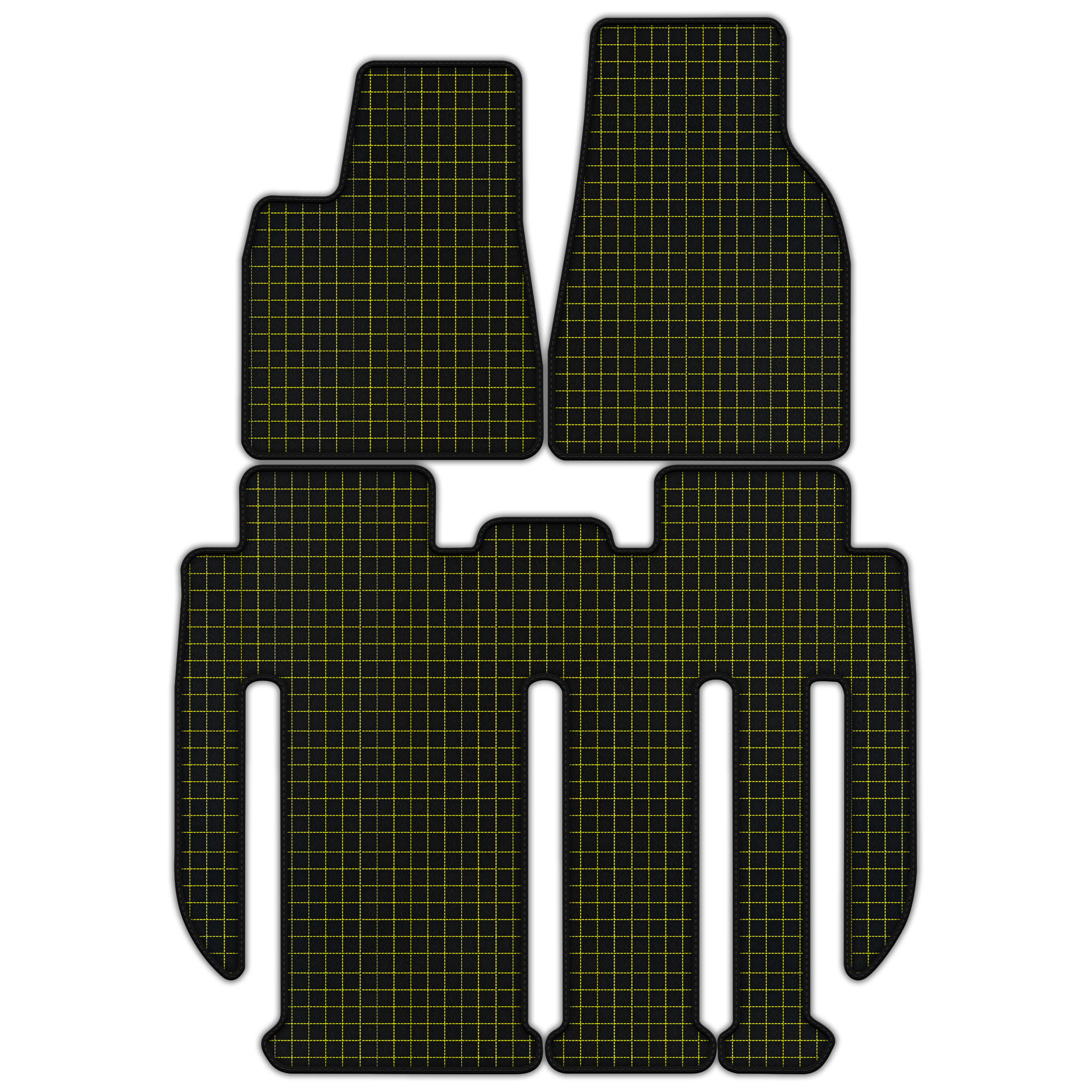 Customizable Leather Floor Mats with Square Pattern for Tesla Model X - 7 Seats (2017-2025)