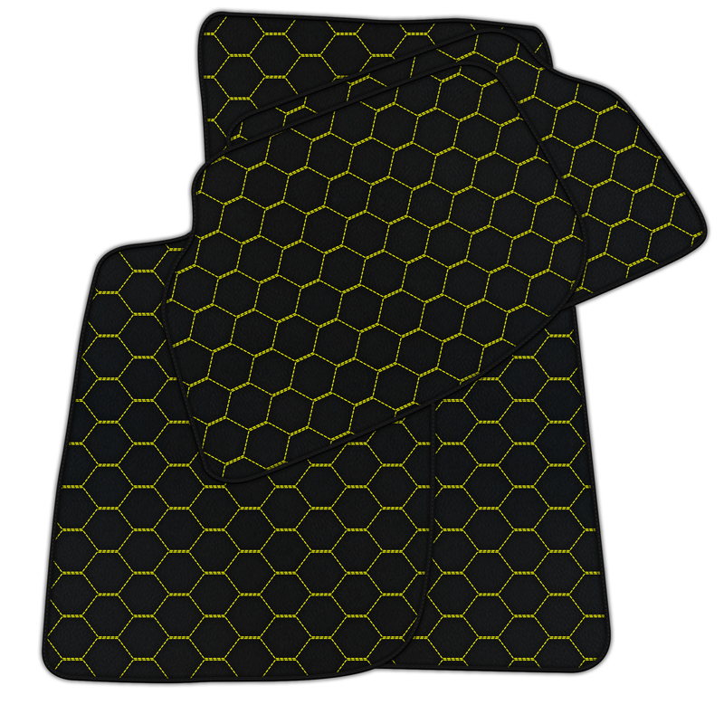 Tapis de voiture en cuir personnalisables avec motif hexagonal symétrique pour Bentley Continental GT (2018–2023)