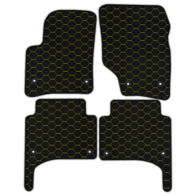 Tapis de voiture en cuir personnalisables avec motif hexagonal symétrique pour Porsche Cayenne (2003-2010)