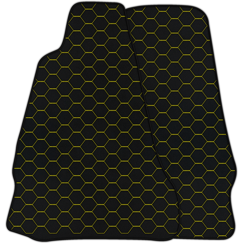 Alfombrillas de piel personalizables con diseño hexagonal simétrico para Aston Martin V8 Vantage (2005-2023)
