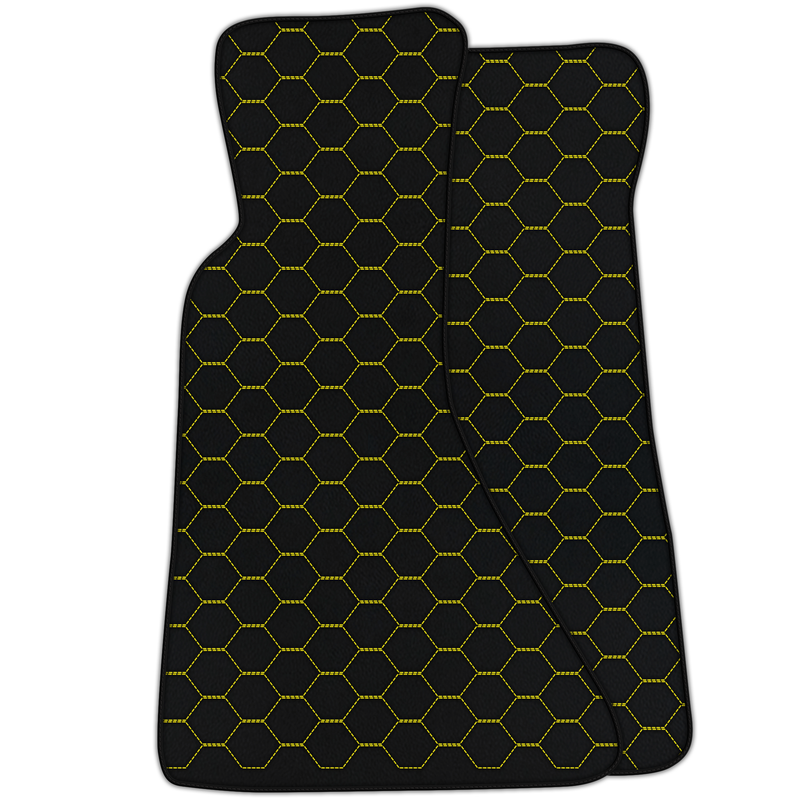 Tapis de voiture en cuir personnalisables avec motif hexagonal symétrique pour Chevrolet Corvette C4 (1984-1996)