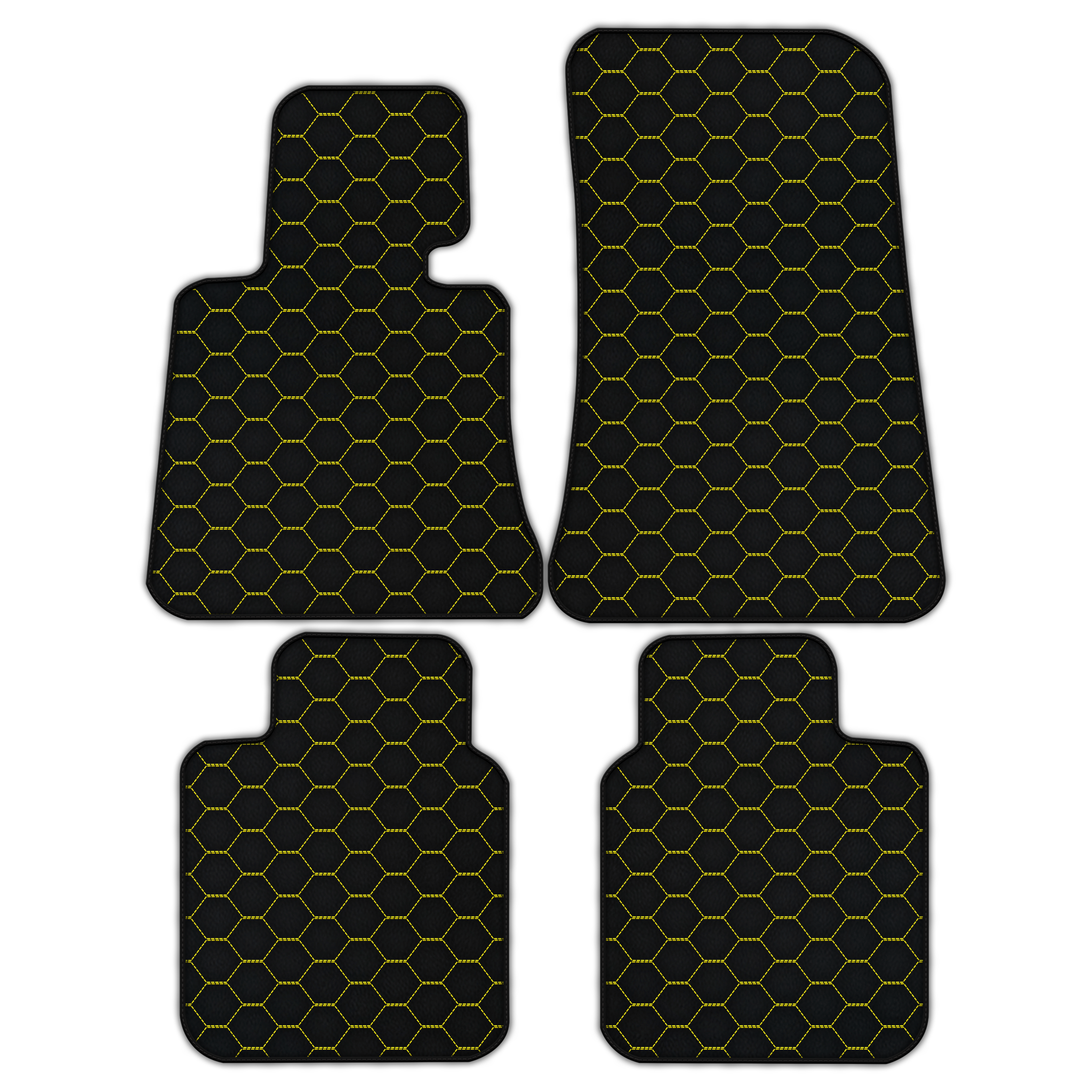 Customizable Leather Floor Mats with Symmetrical Hex Pattern for Rolls Royce Phantom Drophead Coupe (2007-2016)
