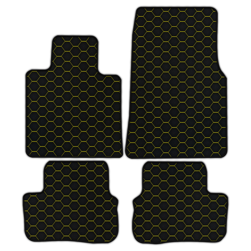 Tapis de voiture en cuir personnalisable avec motif hexagonal symétrique pour Rolls Royce Spectre (2023-2024)