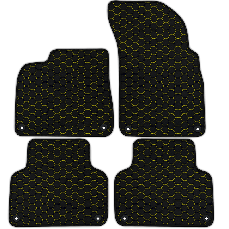 Alfombrillas de coche de cuero personalizables con patrón hexagonal simétrico para Audi Q7 4L (2006-2015)
