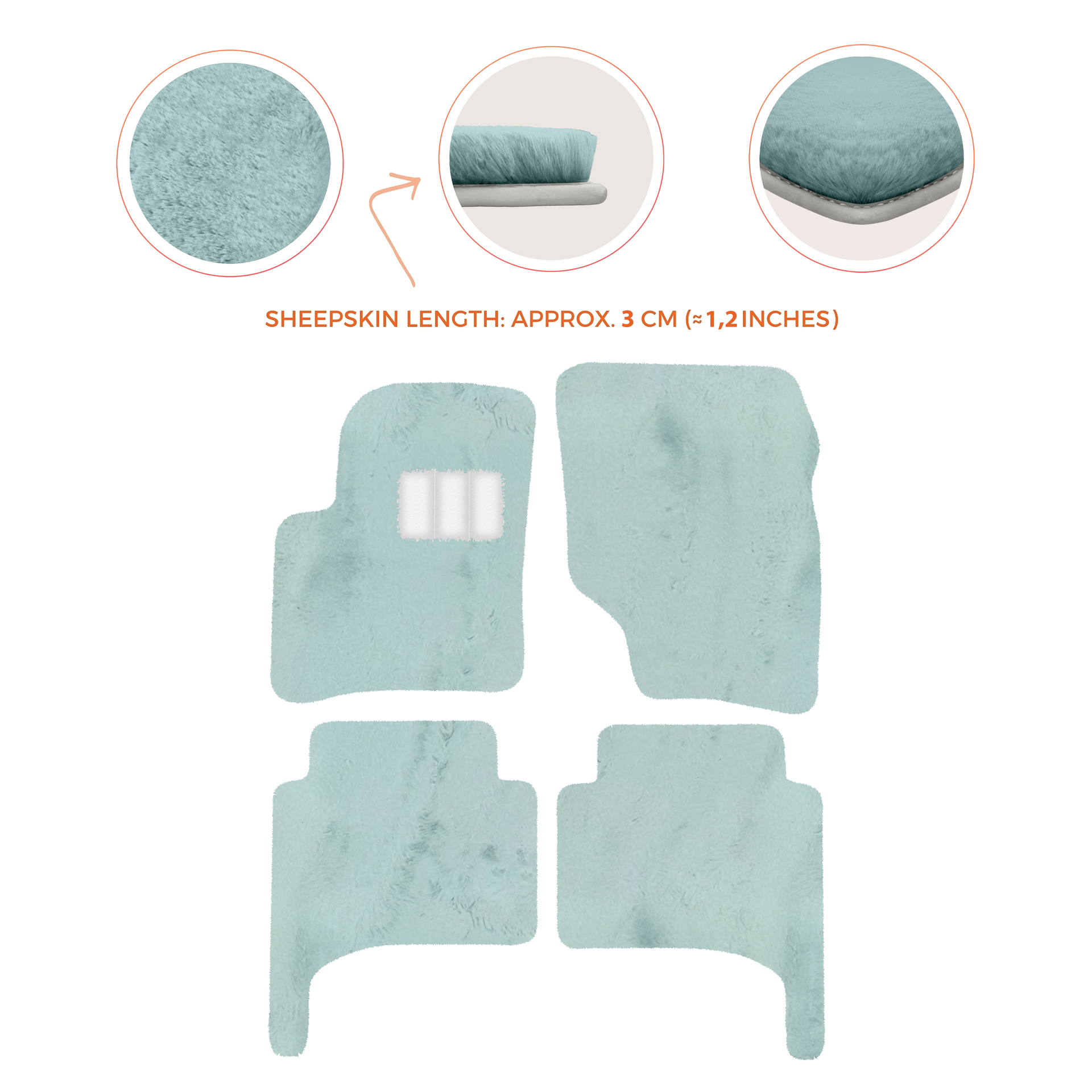 Premium Quality Sheepskin Floor Mats for Porsche 550 (1953-1956)