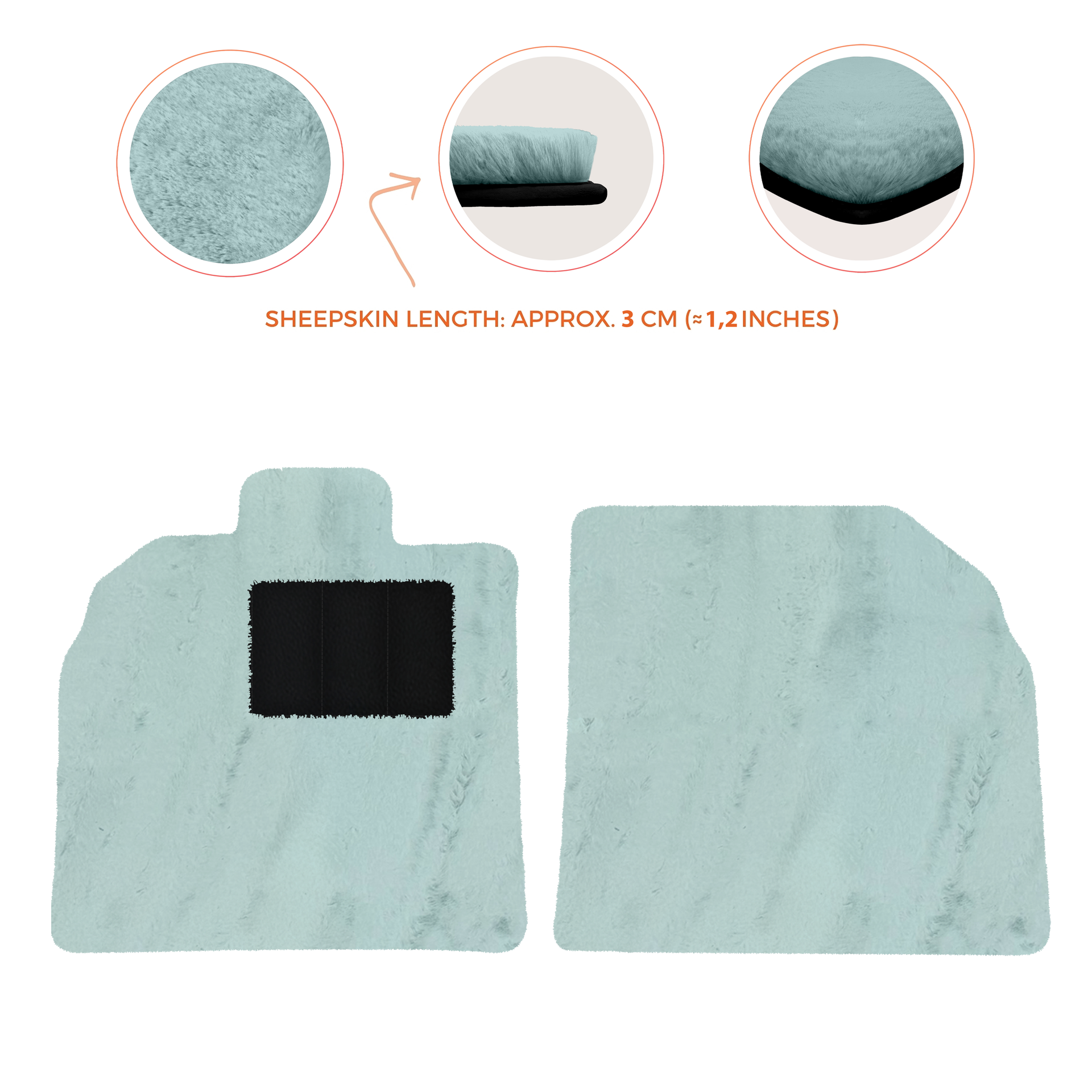 Anpassbare schwarze Fußmatten für Lamborghini Aventador mit orangefarbenem (Arancia Mira) Nappaleder - AutoWin.EU