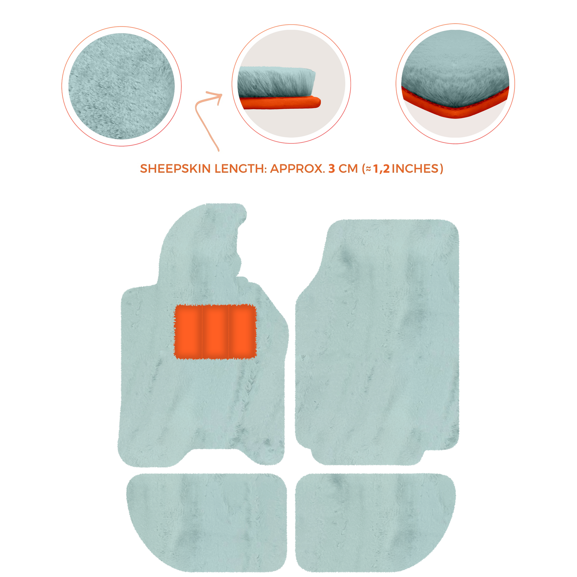 Sheepskin Floor Mats for Porsche 944 (1981-1991) | Custom Colors