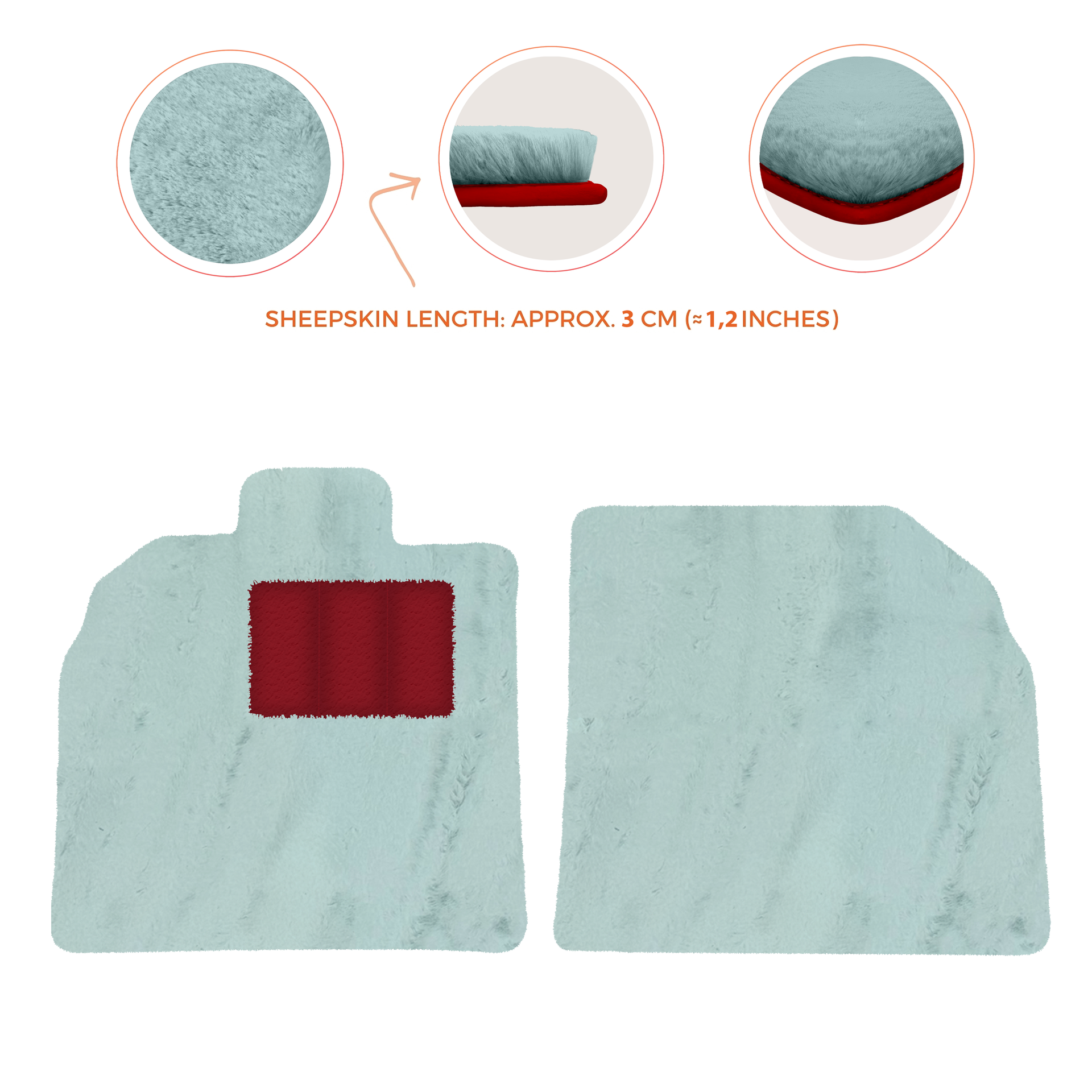 Anpassbare schwarze Fußmatten für Lamborghini Aventador mit orangefarbenem (Arancia Mira) Nappaleder - AutoWin.EU