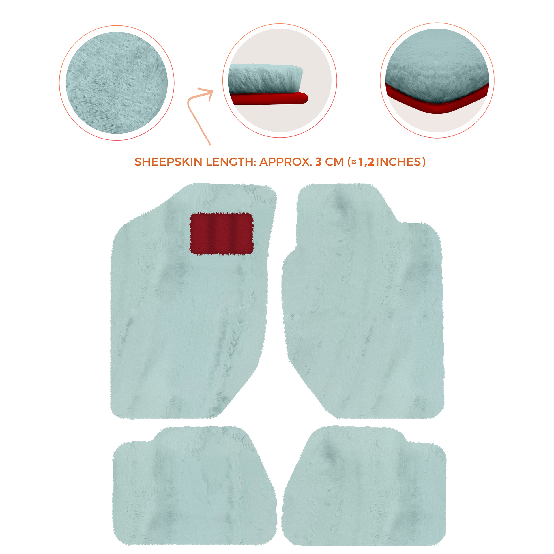 Luxury Sheepskin Floor Mats for Land Rover Discovery Sport (2015-2019)