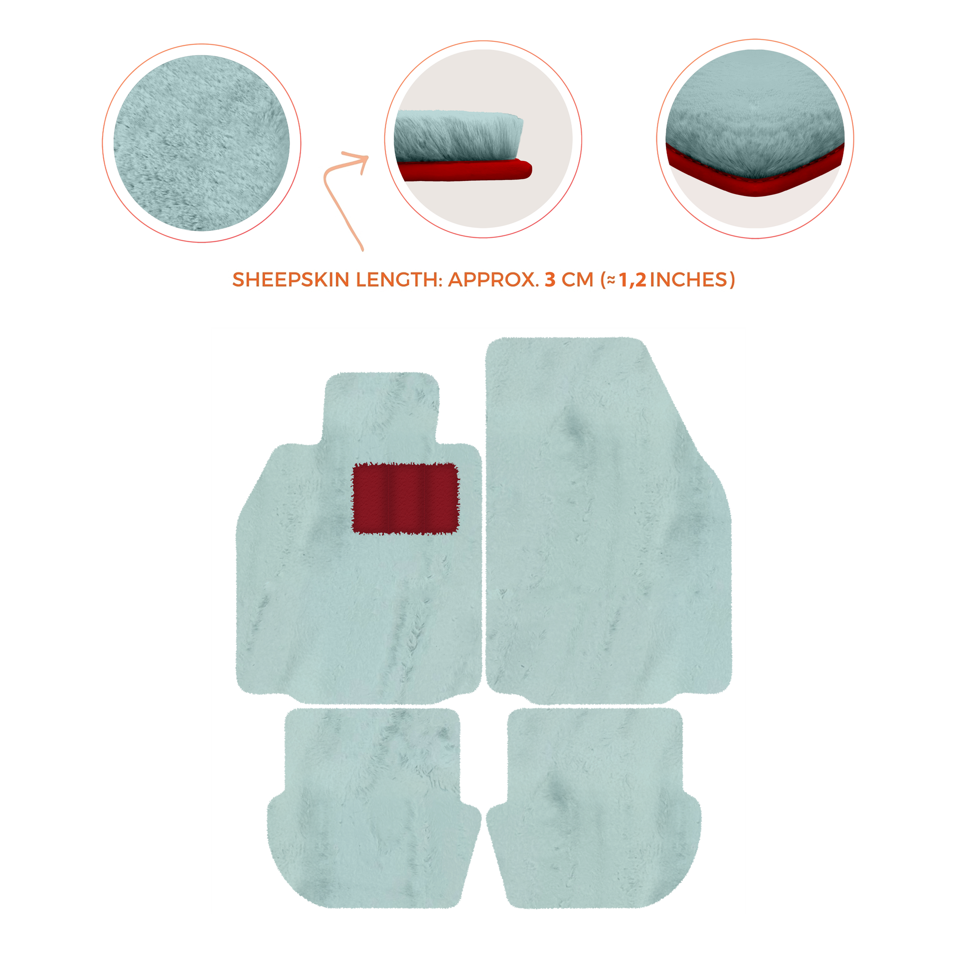 Premium Luxury Sheepskin Floor Mats for Porsche 911 (2004-2012)