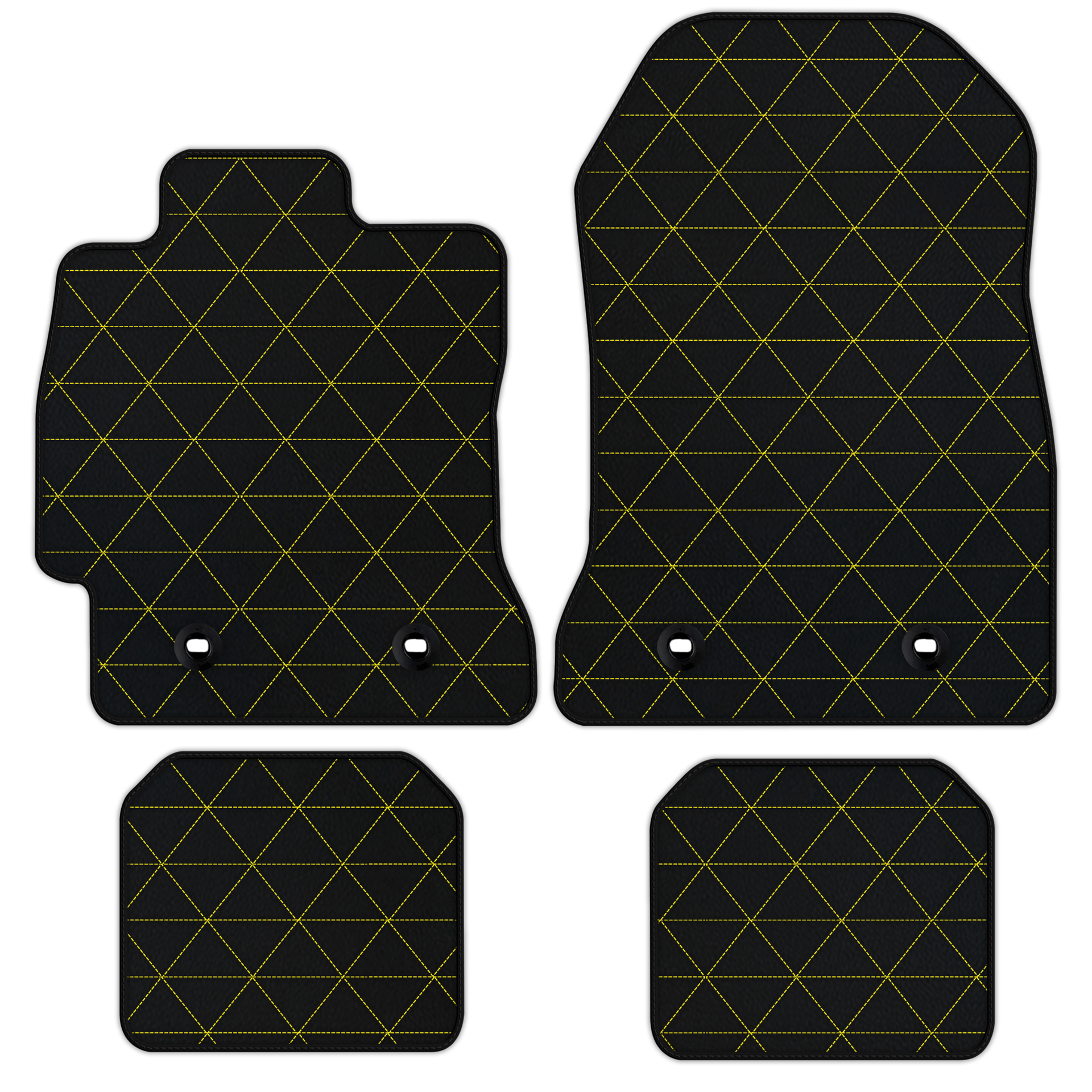 Customizable Leather Floor Mats with Interlaced Hex Pattern for Subaru BRZ (2012-2021) - AutoWin