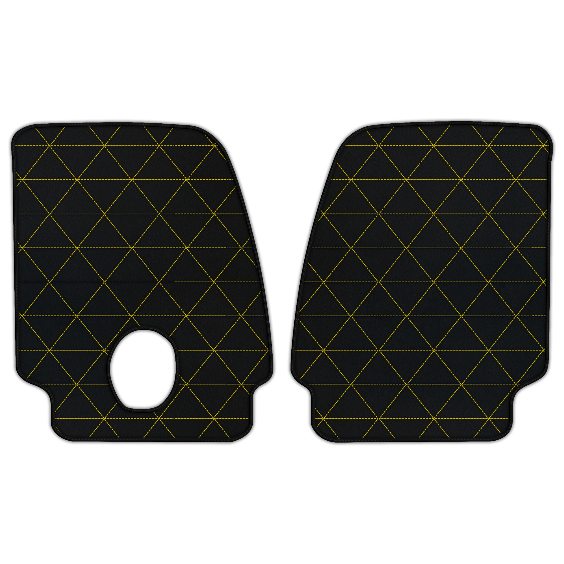 Custom Black Floor Mats for Ferrari Portofino (2018-2023) With Leather