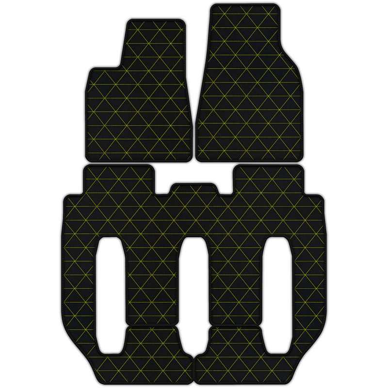 Customizable Leather Floor Mats with Triangle Pattern for Tesla Model X - 7 Seats (2016-2017)