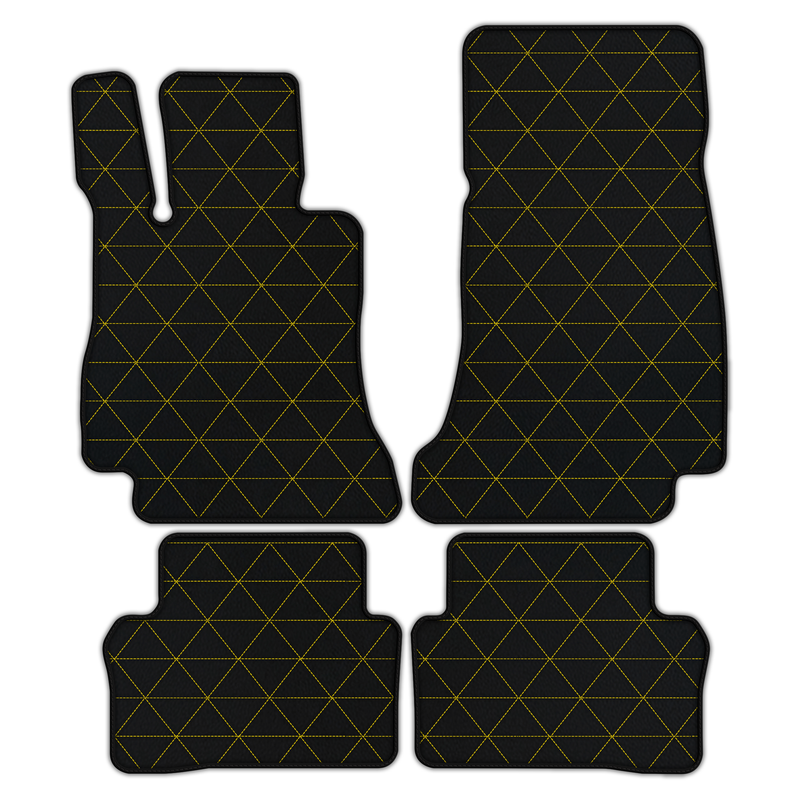 Customizable Leather Floor Mats with Triangle Pattern for Mercedes-Benz AMG GT 4-door Sedan (2018-2025)