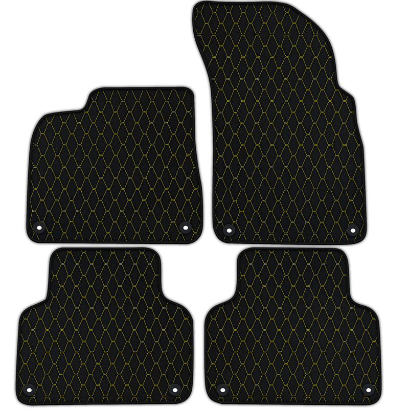 Tapis de voiture en cuir personnalisable avec motif hexagonal vertical pour Audi RS Q8 (2019-2024)