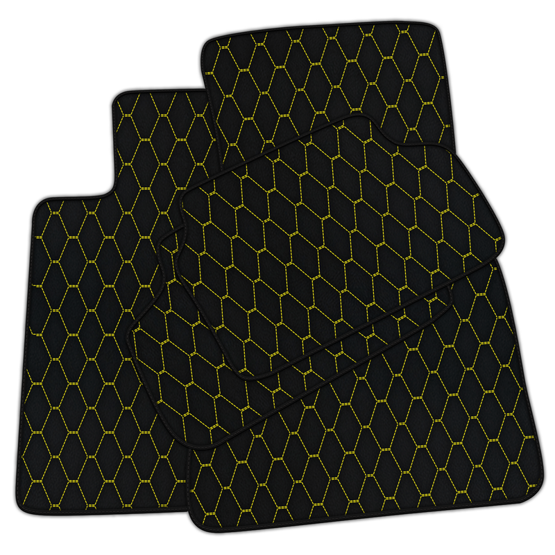 Customizable Leather Floor Mats with Vertical Hex Pattern for BMW F01 (2008-2015)