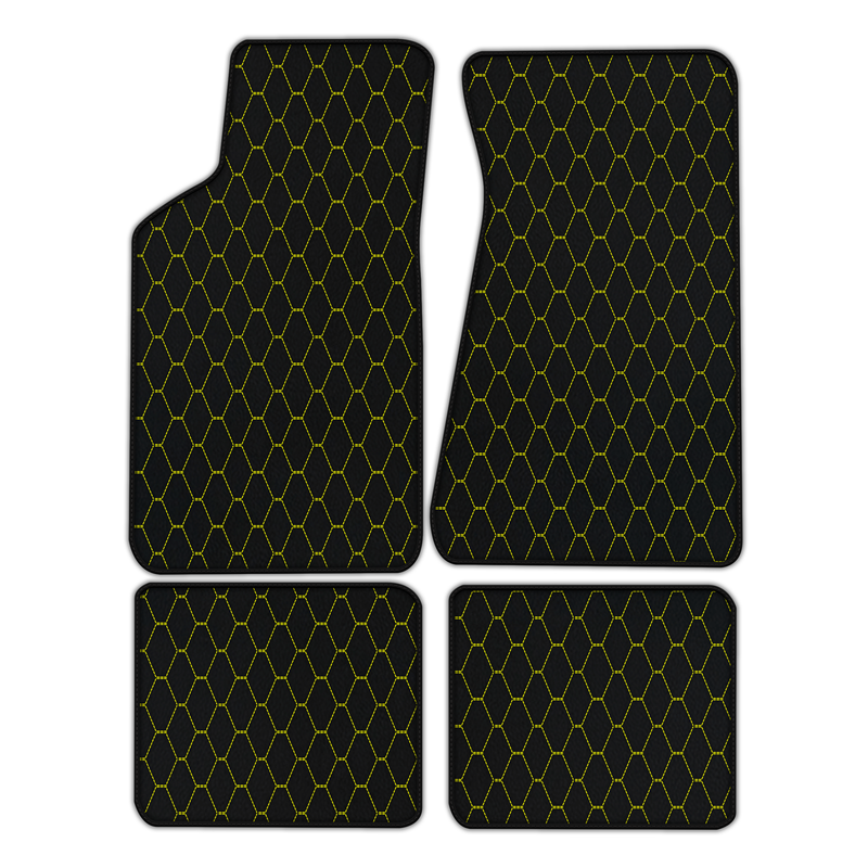 Customizable Leather Floor Mats with Vertical Hex Pattern for Pontiac FireBird (1970-1981)