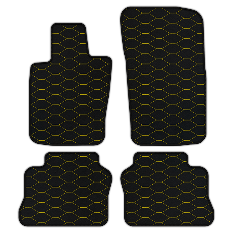 Customizable Leather Floor Mats with Viper Hex Pattern for Porsche Panamera (2009-2016)