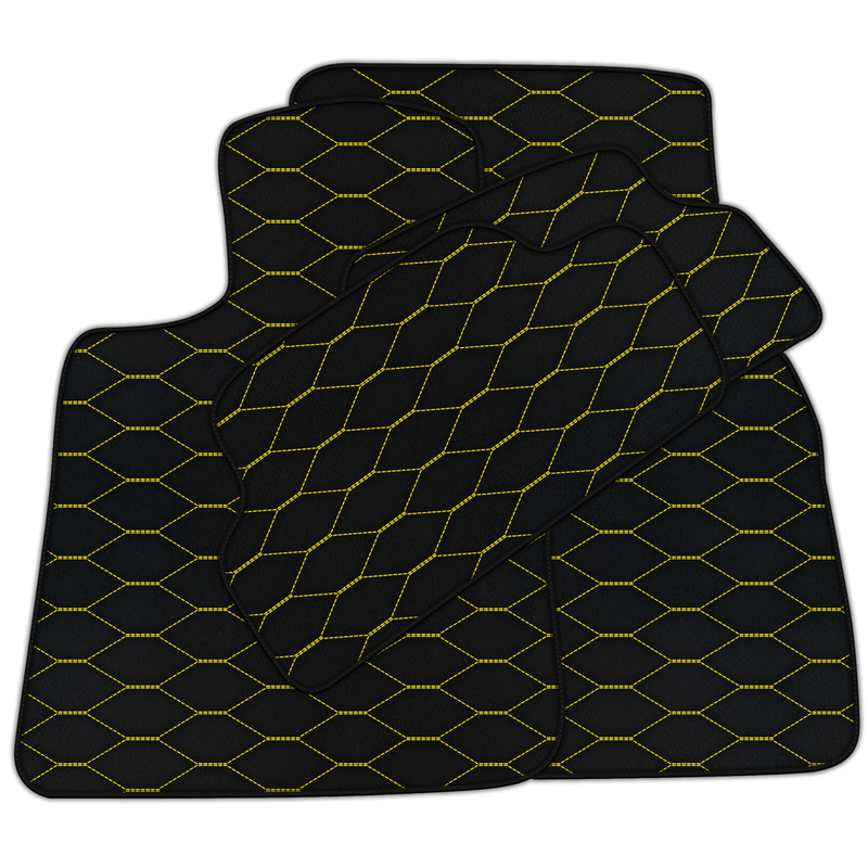 Tapis de voiture en cuir personnalisables avec motif hexagonal Viper pour Mini Cabrio F57 Convertible (2016-2023)