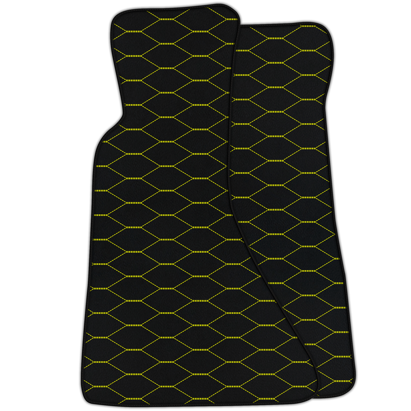 Customizable Leather Floor Mats with Viper Hex Pattern for Chevrolet Corvette C4 (1984-1996)