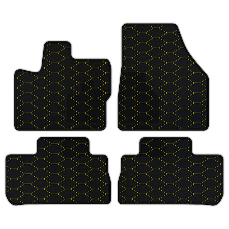 Customizable Leather Floor Mats with Viper Hex Pattern for Land Rover Freelander (2007-2012)