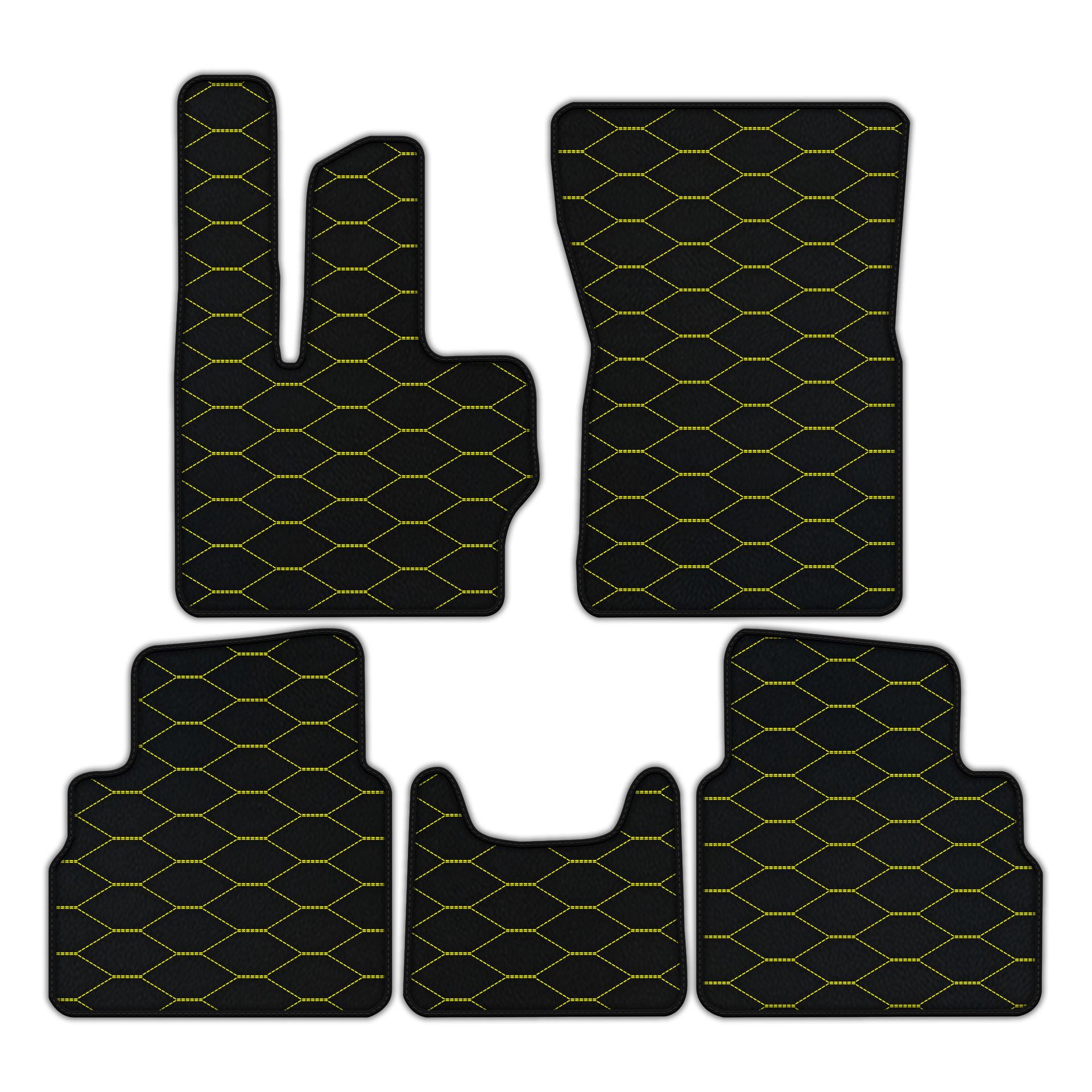 Customizable Leather Floor Mats with Viper Hex Pattern for Mercedes Benz G-Class W463 (2018-2023)