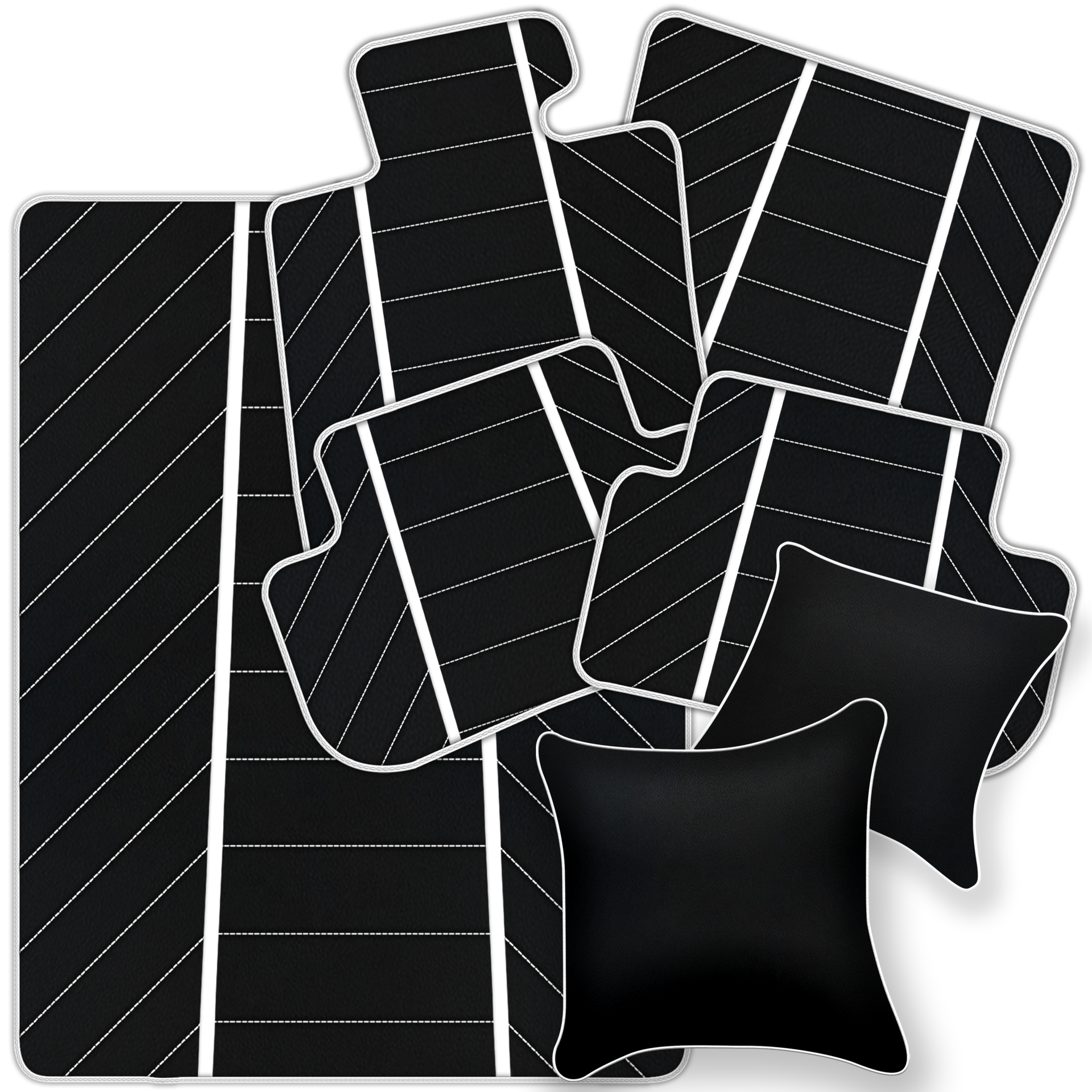 Premium Black Leather Floor Mats for Ferrari California | Full Set