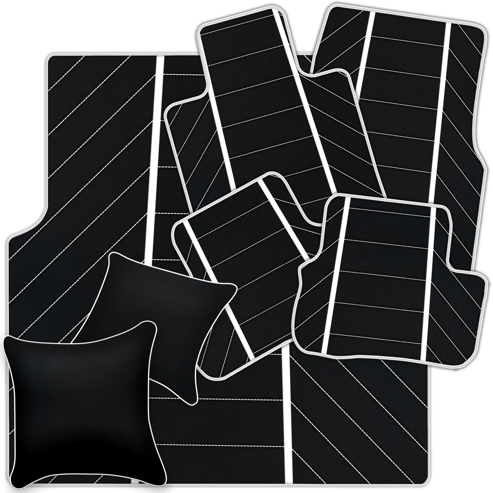 Luxury Black Leather Floor Mats for Rolls Royce Dawn 2016-2023