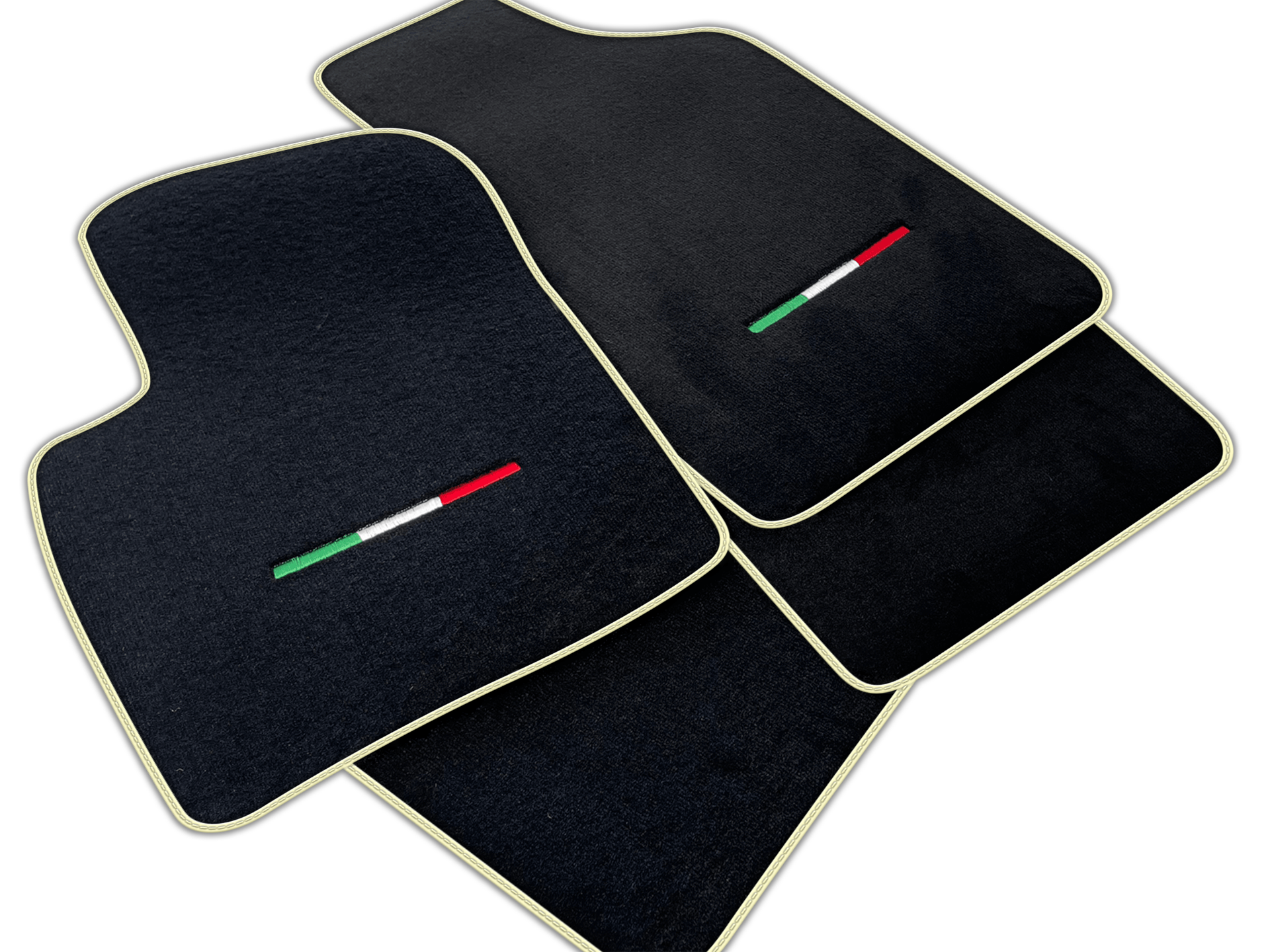 Italian Edition Black Floor Mats for Fiat 500X (2018-2024) Convertible