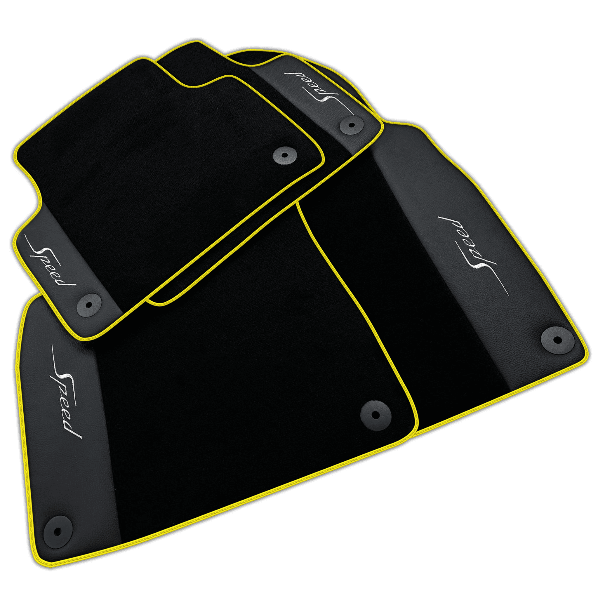 Black Floor Mats for Bentley Flying Spur (2005-2013) with Leather | Various Trim Colors