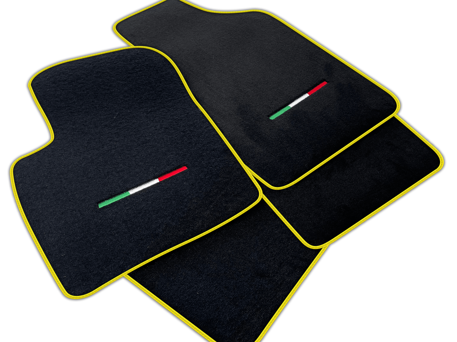 Italian Edition Black Floor Mats for Fiat 500 (2015-2020) Electric