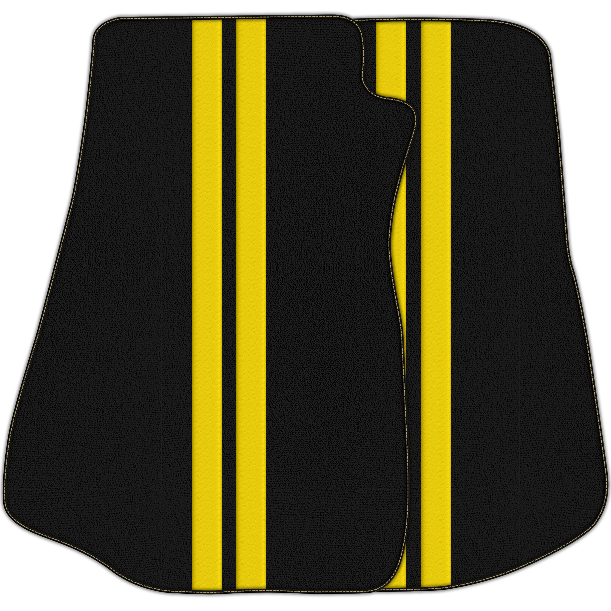 Black Floor Mats with Leather Line for Chevrolet Corvette C3 (1968-1982) - Various Colors