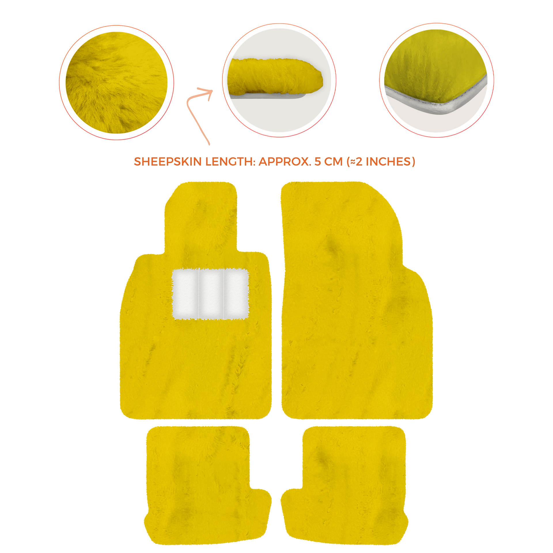 Premium Quality Sheepskin Floor Mats for Porsche 924 (1976-1988)