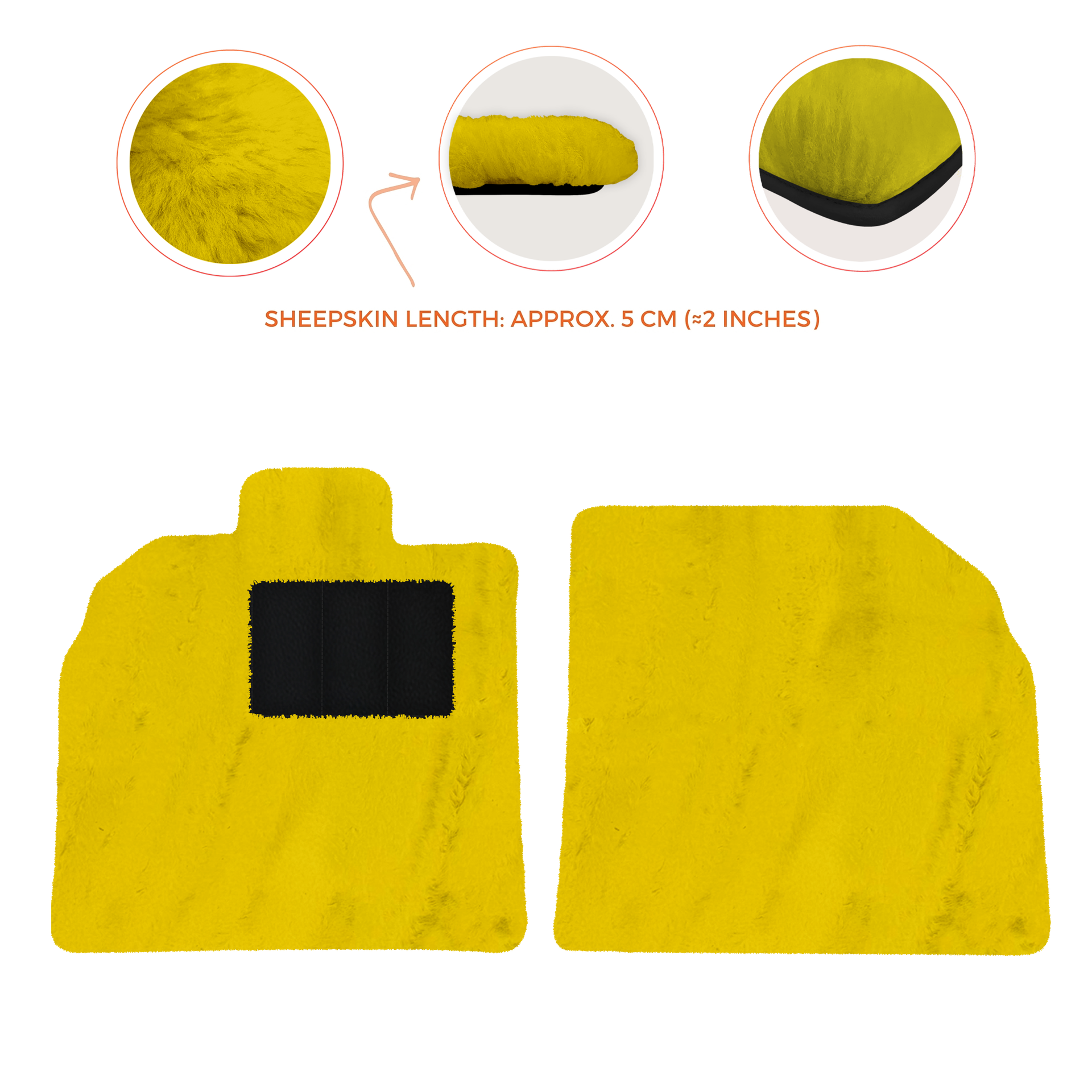 Anpassbare schwarze Fußmatten für Lamborghini Aventador mit orangefarbenem (Arancia Mira) Nappaleder - AutoWin.EU