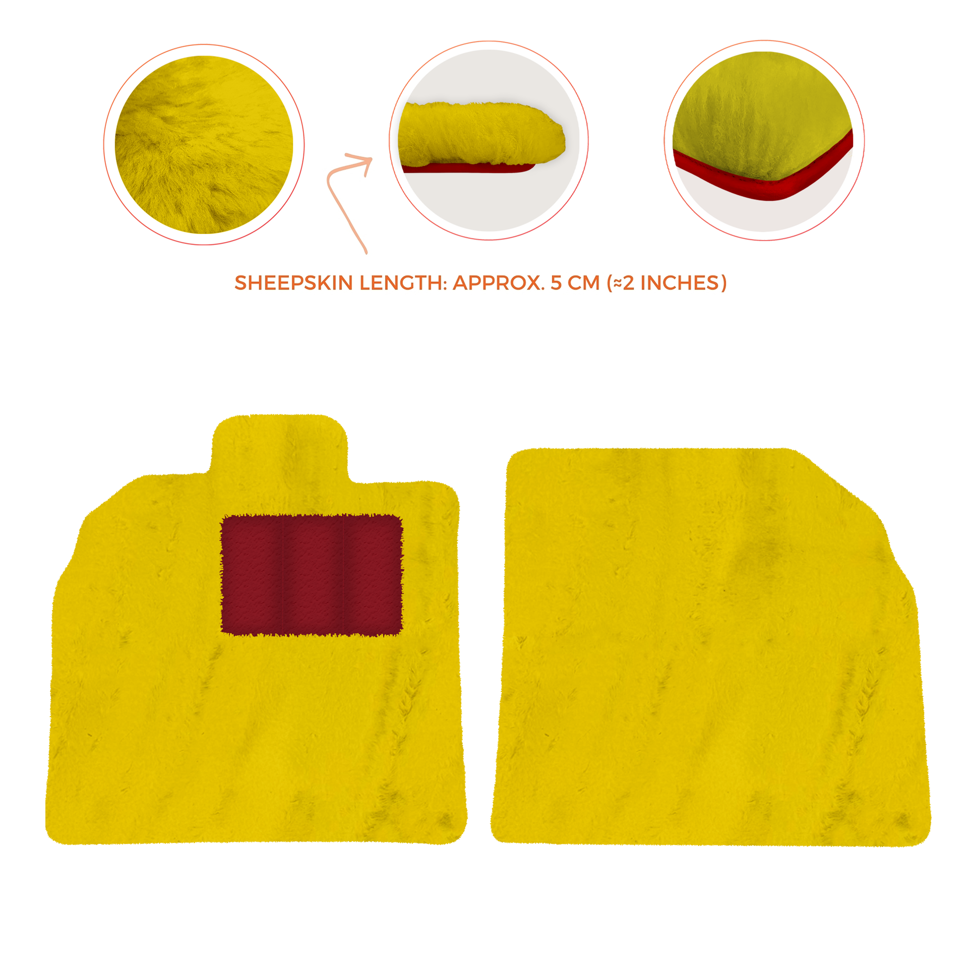 Anpassbare schwarze Fußmatten für Lamborghini Aventador mit orangefarbenem (Arancia Mira) Nappaleder - AutoWin.EU