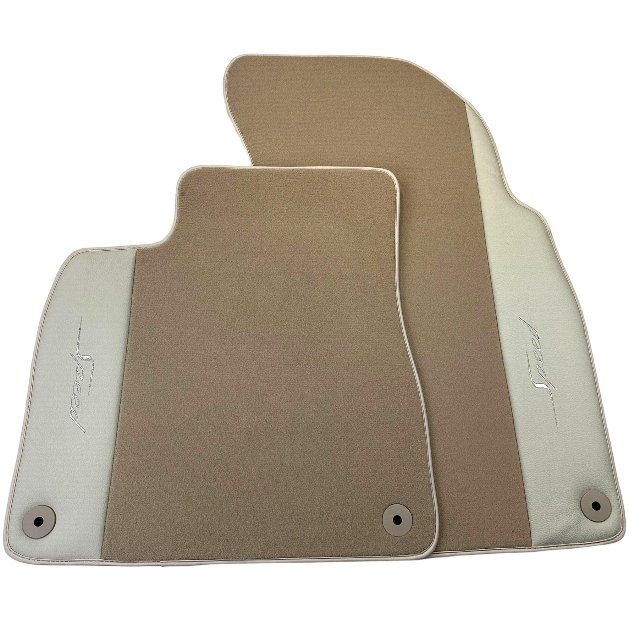 Beige Floor Mats for Bentley Bentayga (2015-2023) with Leather - AutoWin