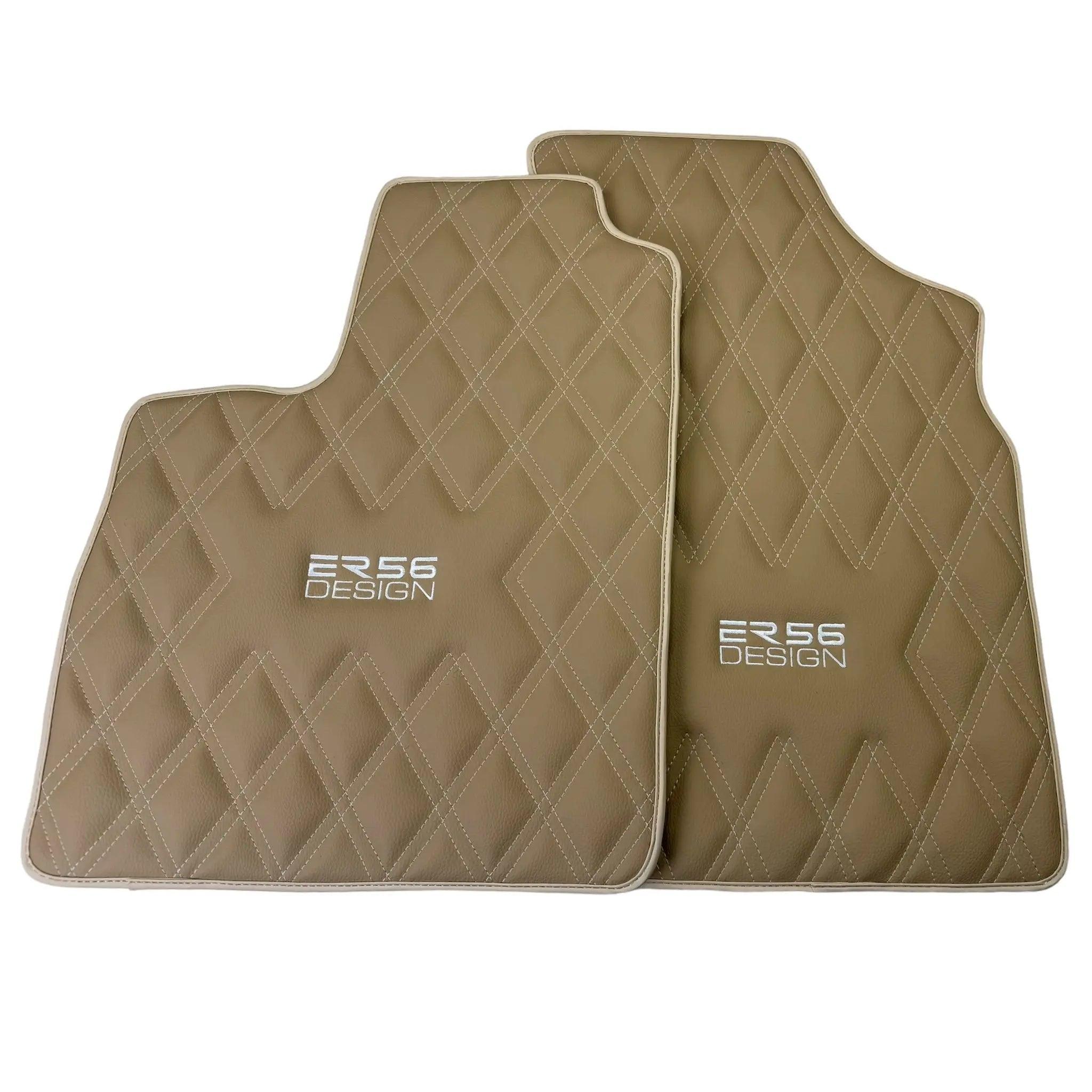 Beige Floor Mats for Bentley Continental GT (2003–2011) with Leather | ER56 Design - AutoWin