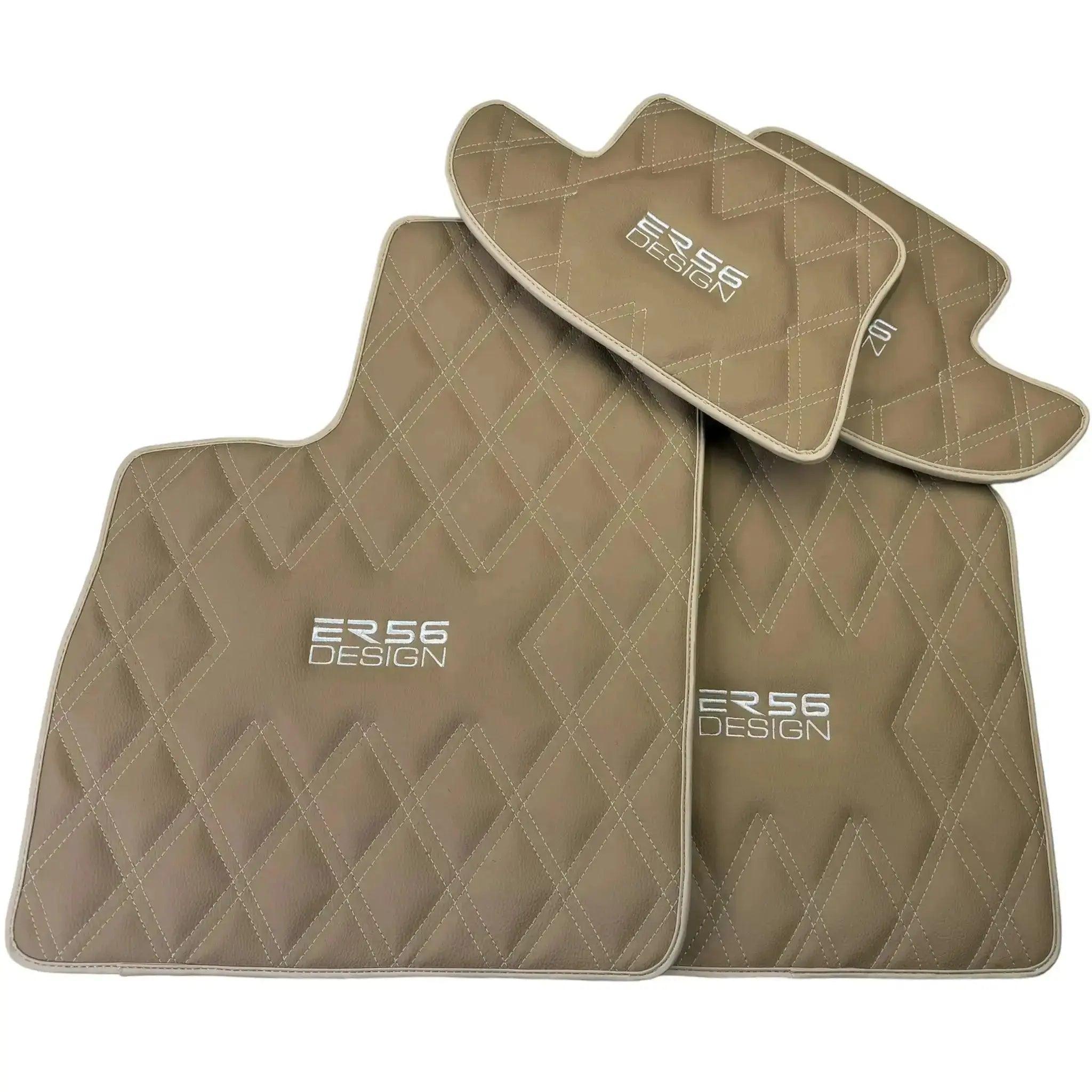 Beige Floor Mats for Bentley Continental GTC (2011–2018) with Leather | ER56 Design - AutoWin