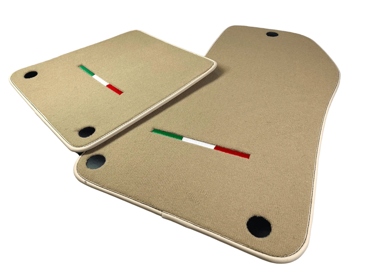 Beige Floor Mats For Ferrari 612 Scaglietti 2005-2011 Italian Edition - AutoWin