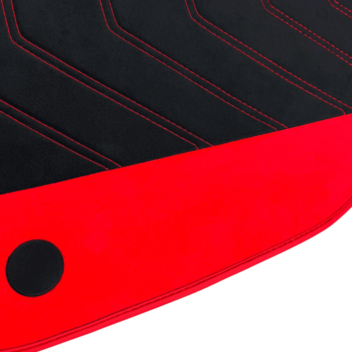 Black Alcantara Floor Mats for Ferrari 458 Italia (2009-2015) with Red Alcantara Accents