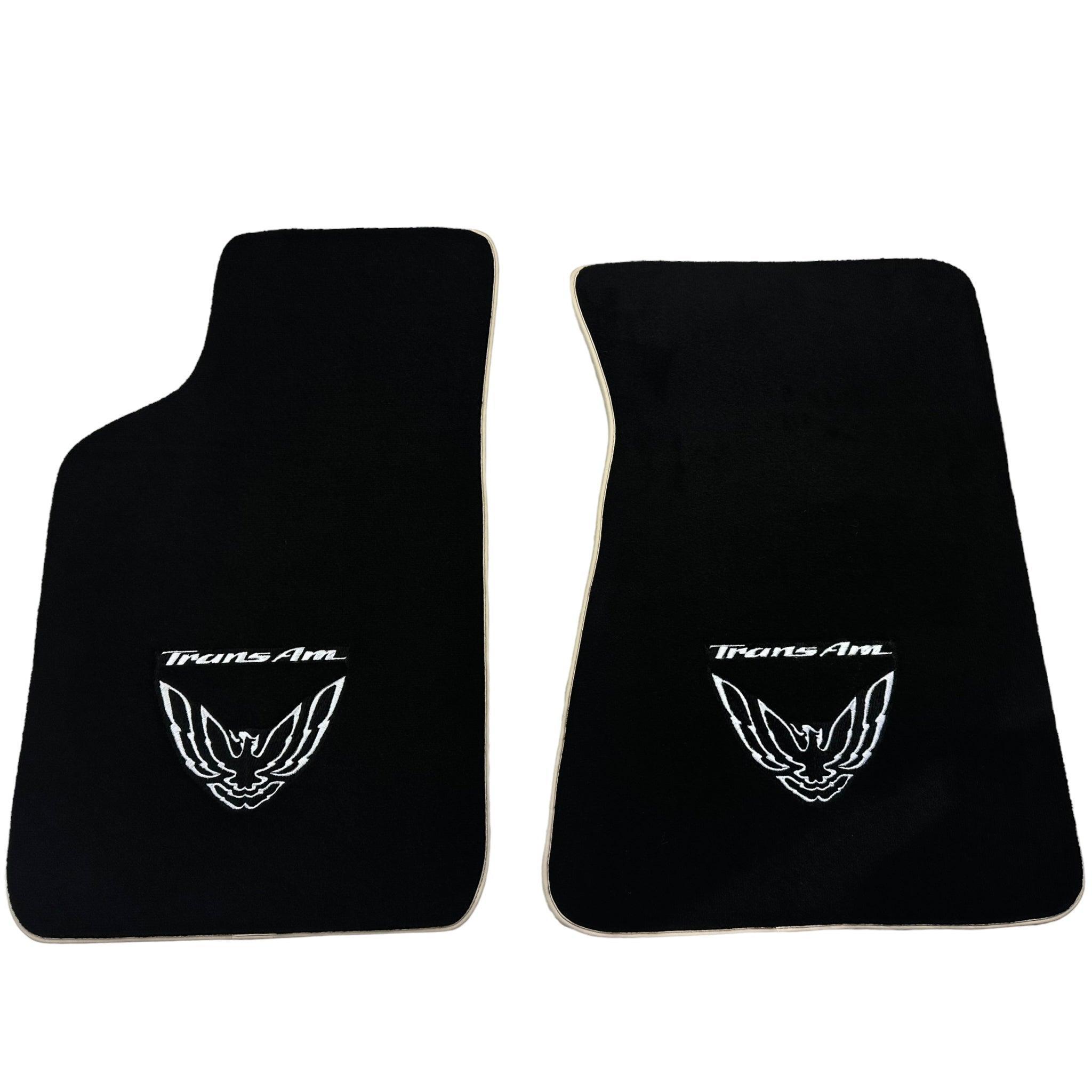 Black Floor Mats Beige Trim for Pontiac FireBird (1970-1981) Trans Am - AutoWin