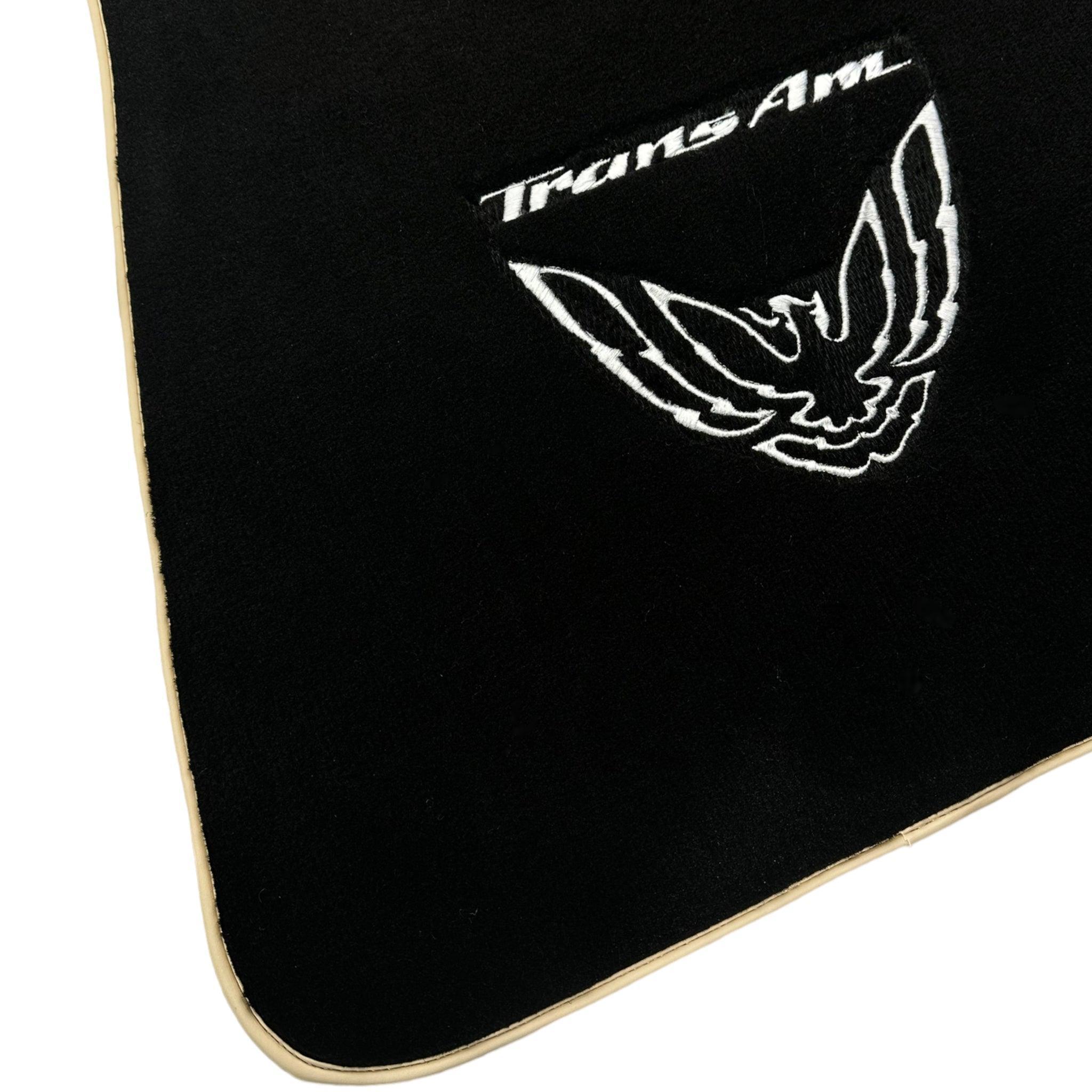 Black Floor Mats Beige Trim for Pontiac FireBird (1970-1981) Trans Am - AutoWin