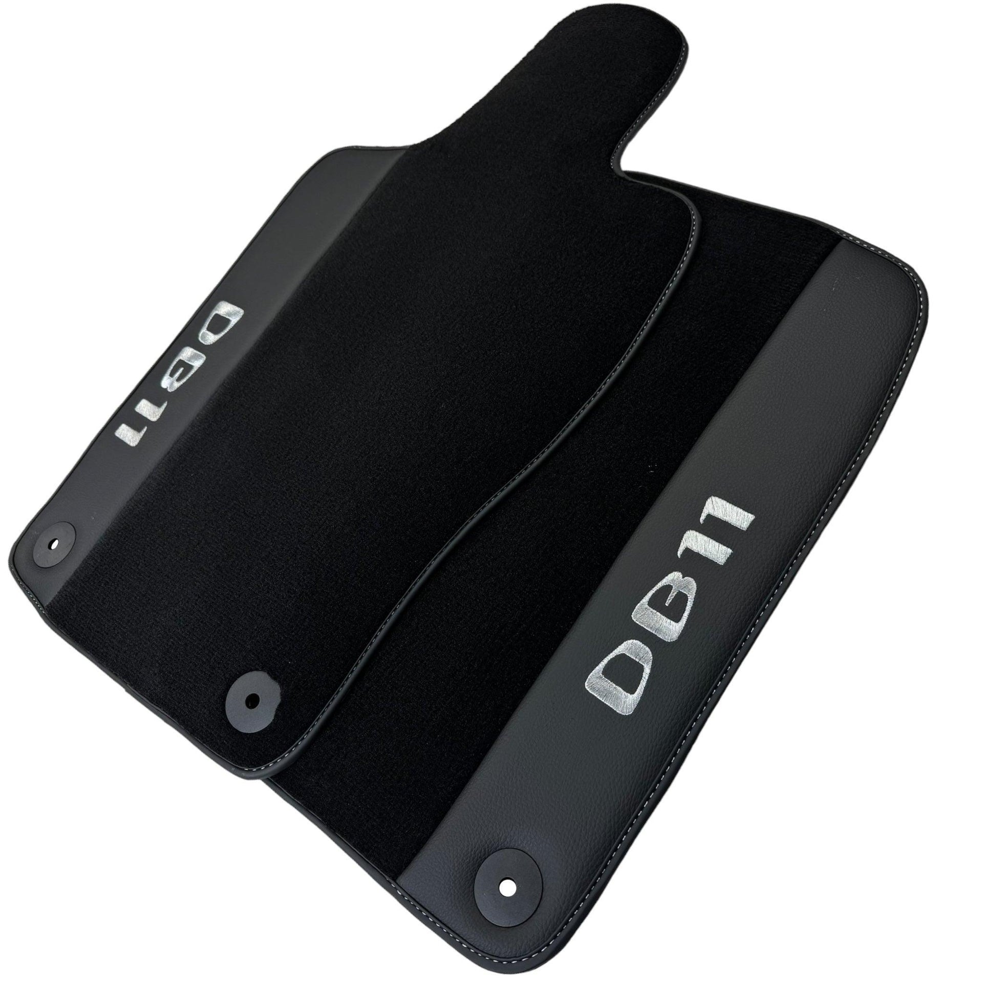 Black Floor Mats for Aston Martin DB11 (2016–2023) with Leather - AutoWin