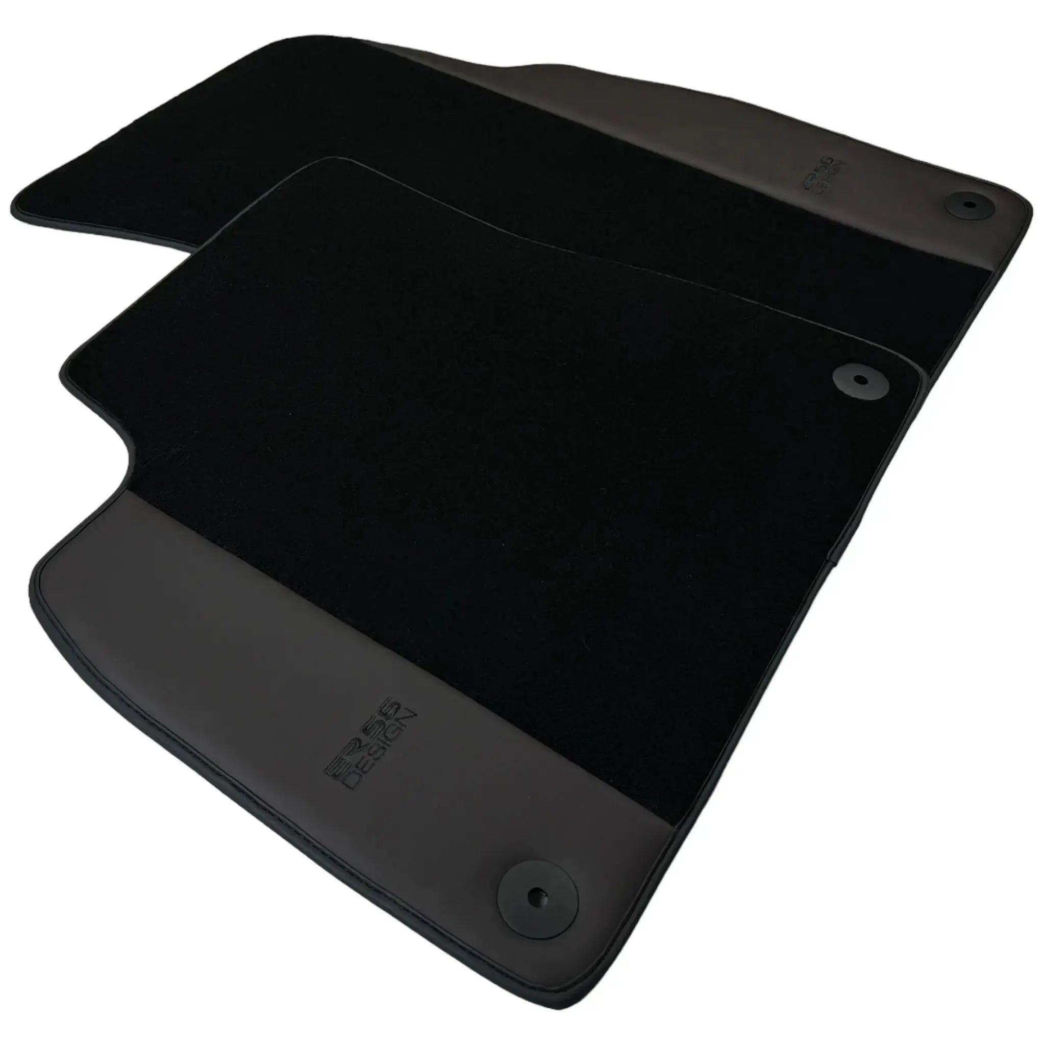 Black Floor Mats for Audi Q8 (2018-2023) with Dark Brown Leather | ER56 Design - AutoWin