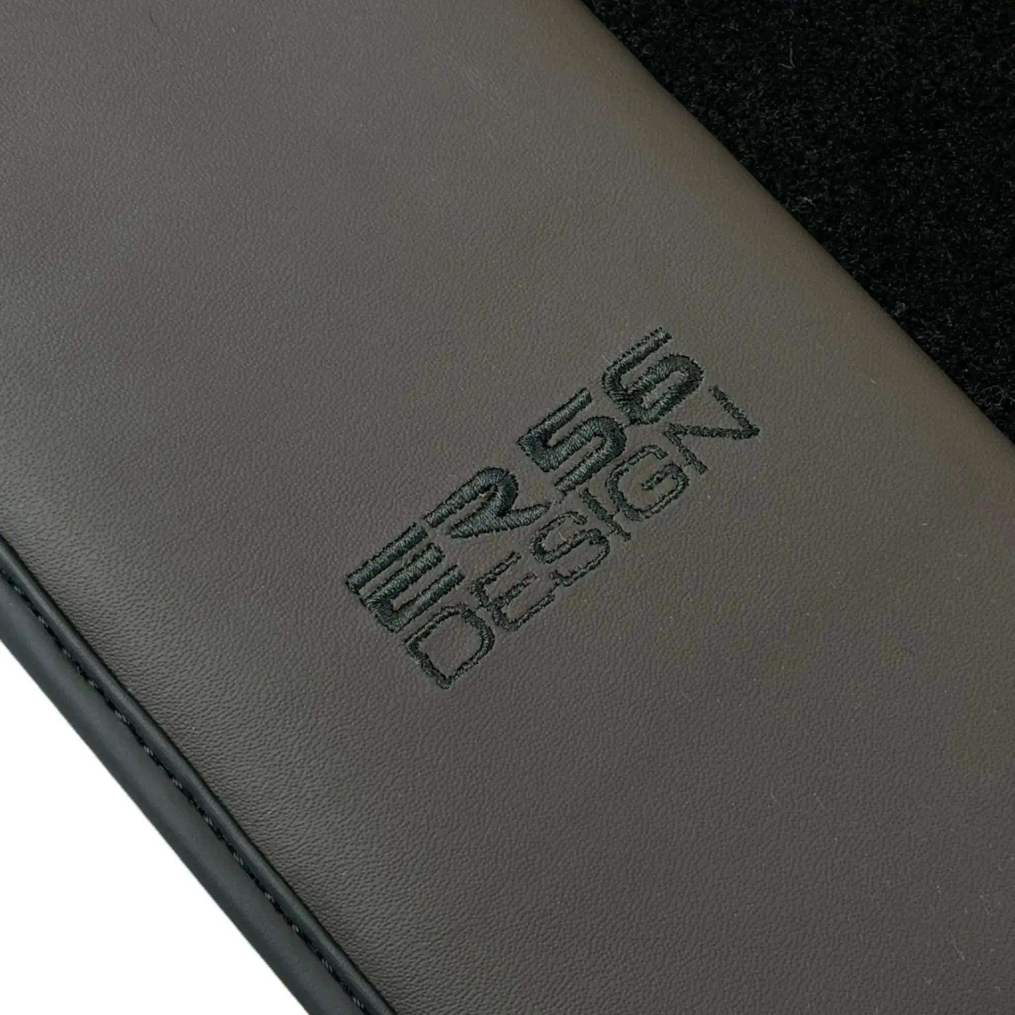 Black Floor Mats for Audi Q8 e-tron Sportback (2023-2025) with Dark Brown Leather | ER56 Design - AutoWin