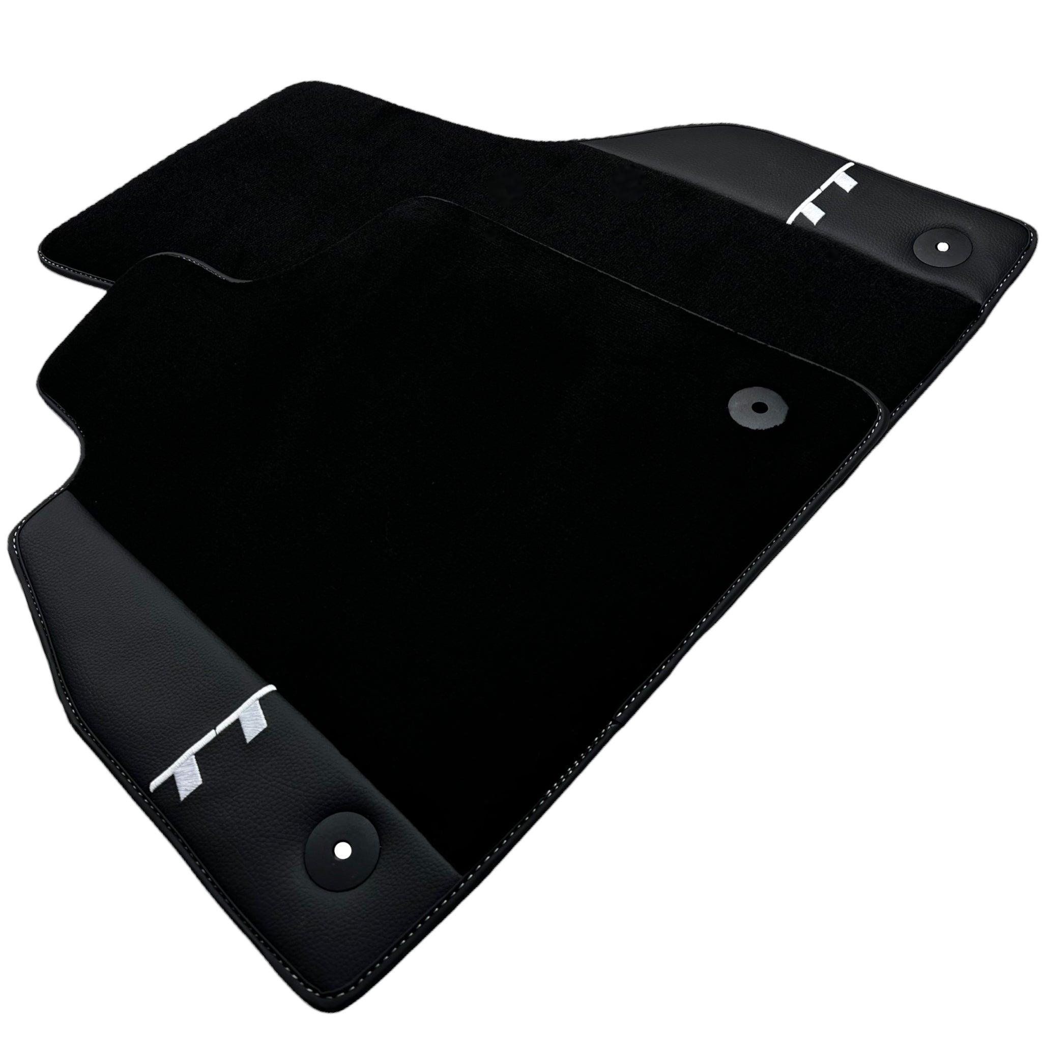 Black Floor Mats for Audi TT MK1 Coupe (1998-2006) with Leather - AutoWin